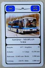 (279'335) - Quartett-Spielkarte mit Auwrter - NEOPLAN N 814 von 1977 am 24.