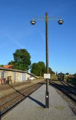 Nostalgische Bahnsteigleuchte im Bf Schierwaldenrath.