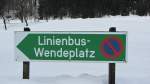Linienbus-Wendeplatz Schild in Kramsach.(22.1.2012)