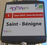(173'557) - PONTABUS-Haltestellenschild - Pontarlier, Saint-Bnigne - am 1.