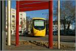 Es war gar nicht immer so einfach zwischen all den Pfosten und Masten die Strassenbahn von Mulhouse zu fotografieren.