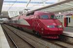 Wegen Bauarbeiten an die Neubaustrecke Bruxelles-Midi<=>Antoign wurden die EuroStar (ex-Thalys) Z�ge zwischen Bruxelles-Midi und Paris Nord �ber die alte Strecke Bruxelles--MOns--Quevy--St.Quentin--Paris umgeleitet. Am 18 Augustus 2024 durchfahrt der umgeleiteter 4533 MOns. 