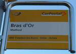 (173'109) - PostAuto-Haltestellenschild - Mathod, Bras d'Or - am 18.