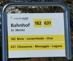 (233'663) - engadin mobil/PostAuto-Haltestellenschild - St.