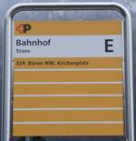 (260'292) - +P-Haltestellenschild - Stans, Bahnhof - am 12.