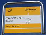 (266'528) - PostAuto-Haltestellenschild - Savise, Tsanfleuron - am 1.