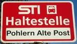 (136'835) - STI-Haltestellenschild - Phlern, Pohlern Alte Post - am 22. November 2011