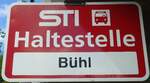 (133'865) - STI-Haltestellenschild - Eriz, B�hl - am 28.