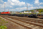 Sechsachsiger Gelenk-Taschenwagen (Doppeltaschenwagen Typ T3000e in Gelenkbauart) der Gattung Sdggmrss, 33 85 4956 876-8 CH-CEMAT, der Mercitalia Intermodal S.p.A., Mailand (ex Cemat S.p.A.)