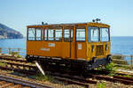 Zweiachsige Mannschafts-Draisine (Autocarrello della squadra) IT-RFI 151774-3 der RFI (Rete Ferroviaria Italiana) abgestellt am 21.07.2022 im Cinque Terre Bahnhof Corniglia.