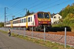 . Ein Bild für Stefan, Baustelle Nordstrecke, Triebzug 2003 fährt nahe Mersch in Richtung Luxemburg an uns vorbei, dieses Bild wurde nur so aufgenommen um die Arbeiten an der Bahntrasse zu Dokumentieren.  29.10.2016