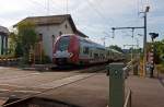 Zwei gekuppelte Z 2200 (Coradia Duplex, auch Computermaus genannt) bestehend aus 2222 mit 2204 der CFL (Socit Nationale des Chemins de Fer Luxembourgeois) am 17.06.2013 beim Halt im Bahnhof 