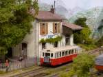 Modelleisenbahn  Jean-Ville  in Masstab Oe 1:43 (Schmalspur).