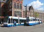 GVBA TW 786 und 2144 Stationsplein, Amsterdam 09-04-2014.