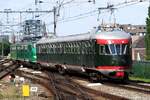 Sonderleistung von NS(M) 273 am 13 Mai 2023; ein Transport von ein noch alterer triebzug aus Blerick ber Tilburg-Nijmegen-Deventer und Amersfoort nach Utrecht wurde storniert wegen Panne an den