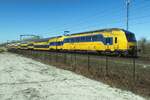 NS 7618 durchfahrt am 8 März 2022 Tilburg-Reeshof nach Eindhoven.