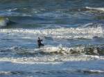 Kitesurfer, Noordwijk 29-12-2013.