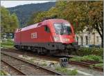 Die ÖBB 1116 078 rangiert in Bregenz.