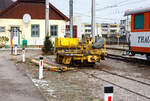 Der meterspurige X 26.641 der Stern & Hafferl Verkehrsgesellschaft m.b.H., ex X 23.641 ehemaliger Turmwagen ELBG - Elektrische Lokalbahn Gmunden (spter Straenbahn Gmunden), ist am 14 Januar 2025