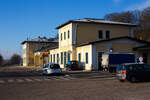 Das Empfangsgeb�ude Bahnhof Lambach (Ober�sterreich) am 14 Januar 2025.