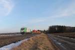 ER20-01 mit dem Wiesau Containerzug Wiesau - Hamburg im Abendlicht bei Oberteich.