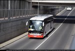 Ein SETRA S 517 HD von Blaguss Reisen (Wien) unterwegs beim SEV im Auftrag der ÖBB in Wiener Neustadt