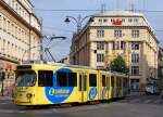 STRASSENBAHNBETRIEBE IN POLEN
Strassenbahn KRAKAU
Auf dem Strassenbahnnetz sind auch Gebrauchtwagen aus Wien, Düsseldorf und Nürnberg zu sehen. An einigen Fahrzeugen wurden gar noch Umbauten vorgenommen. Motorwagen 3041 aufgenommen am 13. August 2014.  
Foto: Walter Ruetsch 