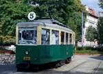 STRASSENBAHNBETRIEBE IN POLEN  Historische Strassenbahnen POSEN  Motorwagen 273 als Caffe Bimba aufgenommen am 16.