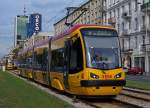 STRASSENBAHNBETRIEBE IN POLEN  Strassenbahn WARSCHAU  Niederflurgelenkwagen des Typs PESA 120 N Nr.