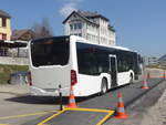 (224'715) - Interbus, Yverdon - Nr. 46/NE 231'046 - Mercedes (ex Oesterreich) am 2. April 2021 beim Bahnhof La Sagne (Einsatz CarPostal)