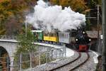 2025-10-26.BC Viaduc de la baye de Clarens  Locomotive � Vapeur G 2x 2/2 105  SEG  avec ces voitures  Bc4 22 MOB - As 2 RB - FZ 36 CEV