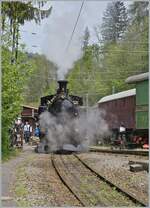 Die BFD HG 3/4 n° 3 auf der kurzen Fahrt vom  BW Chaulin  zum Museumsbahnhof.