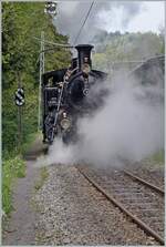 Die BFD HG 3/4 n° 3 auf der kurzen Fahrt vom  BW Chaulin  zum Museumsbahnhof.