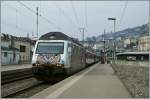 Die SBB Re 460 105-0 in Montreux.