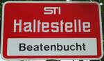 (128'232) - STI-Haltestellenschild - Beatenbucht, Beatenbucht - am 1.