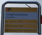 (285'849) - +P/STI-Haltestellenschild - Interlaken, Jungfraustrasse - am 29.