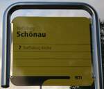(284'926) - STI-Haltestellenschild - Steffisburg, Sch�nau - am 16. Februar 2026