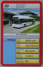 (262'160) - Quartett-Spielkarte mit TPC Volvo 7000 CNG am 5.