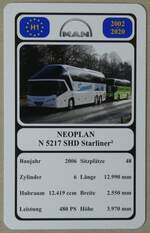 (280'643) - Quartett-Spielkarte mit NEOPLAN N 5217 SHD Starliner 2 von 2006 am 22.