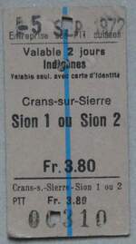 (283'704) - PTT-Einzelbillet vom 5.