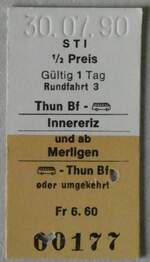 (284'916) - STI-Rundfahrtenbillet vom 30.