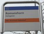 (177'024) - AOT-Haltestellenschild - Romanshorn, Holzgasse - am 7.