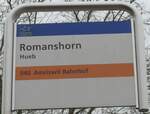 (177'025) - AOT-Haltestellenschild - Romanshorn, Hueb - am 7.