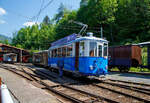 Der Triebwagen Ce 2/3 28 der Museumsbahn Blonay–Chamby, ehemals der TL - Transports publics de la région lausannoise (deutsch Öffentliche Transporte der Region Lausanne), ex