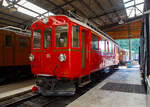 Der Bernina Bahn RhB ABe 4/4 I 35 mit dem Revisionsdatum 1.5.23 der Blonay-Chamby Bahn strahlt in alter Frische wie nach dem Neuanstich/Revision durch die RhB im Jahr 1962 (nach dem Umbau durch die