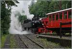 Frisch bekohlt und mit Wasser versorgt übernimmt die SEG G 2x 2/2 105 der Blonay-Chamby Bahn in Chaulin ihren Zug nach Blonay. 

22. Juni 2024 