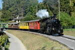 2019-08-24, BC Blonay Chemin de Bouricloz.
Locomotives à vapeur HG 3/4 3 avec 23-C44-36