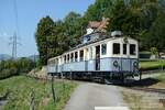 2023-09-09, BC ASD.Rte de Joli Bois  Automotrice BCFe 4/4 1 [Le TransOrmonan]  sur le réseau du chemin de fer musée Blonay Chamby pour Chablais en fête    [Photos converties]  Si la