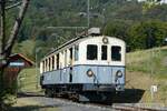 2023-09-09, BC-ASD.Sation Plambuit [Cornaux]  Automotrice BCFe 4/4 1 [Le TransOrmonan]  sur le réseau du chemin de fer musée Blonay Chamby pour Chablais en fête  