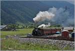 Die DFB HG 3/4 N° 9 verlässt mit einem Reisezug Oberwald.